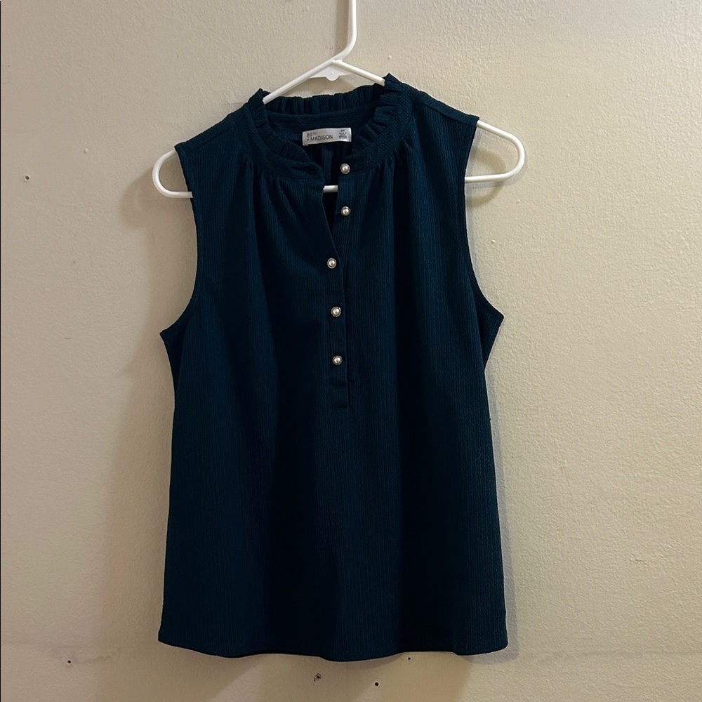 89th & Madison Teal Sleeveless Top